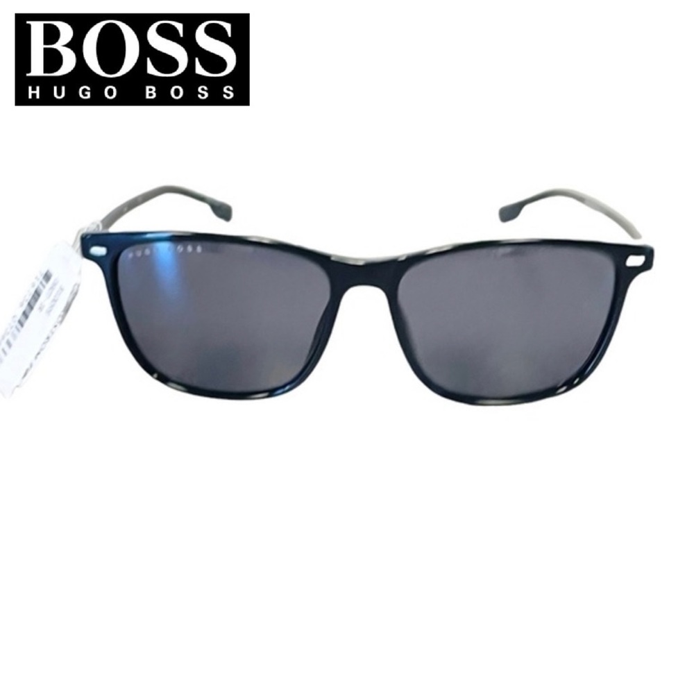 BOSS Hugo Boss Black/Gray Soft Square Polarized Unisex Sunglasses NWT